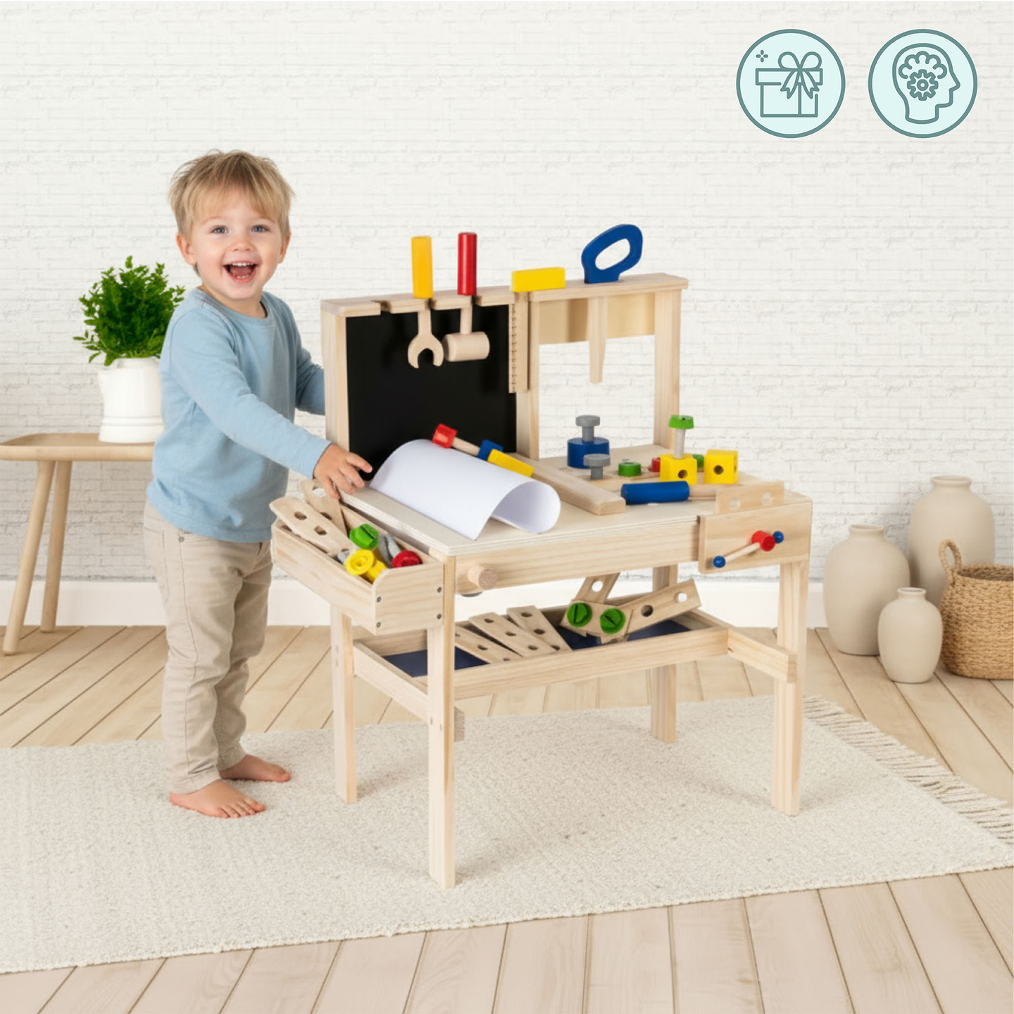 Drevená súprava pre domácich majstrov XXL - 75 dielov