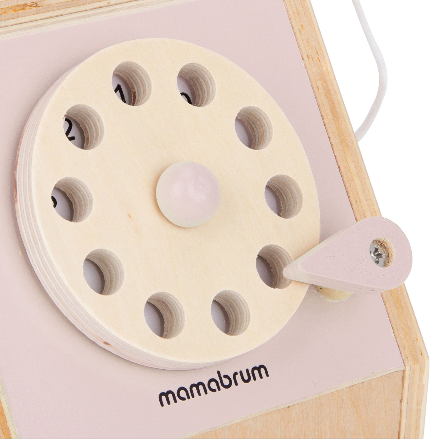 Retro drevený telefón - pastelovo ružový