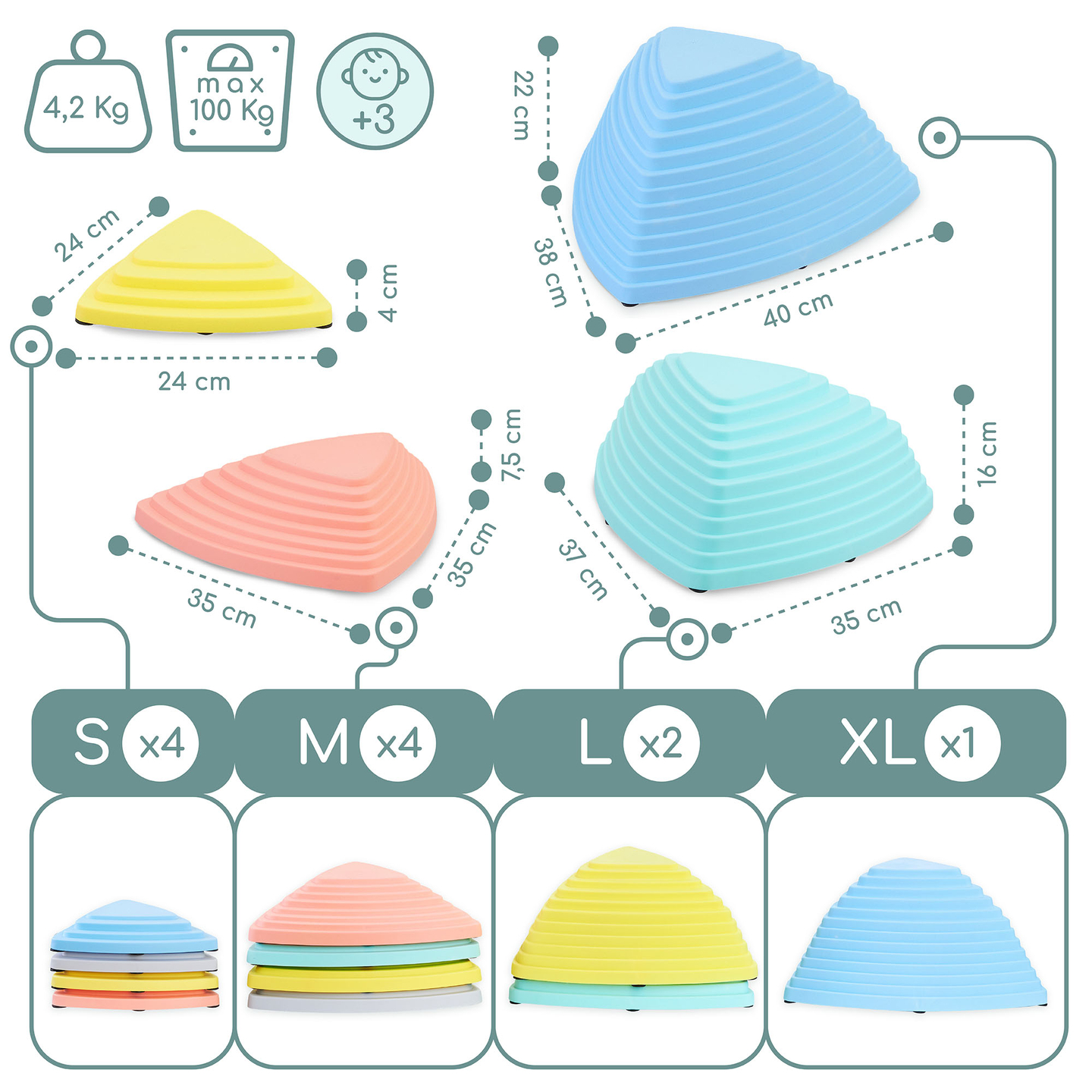 Farebné balančné kamene - 11 kusov