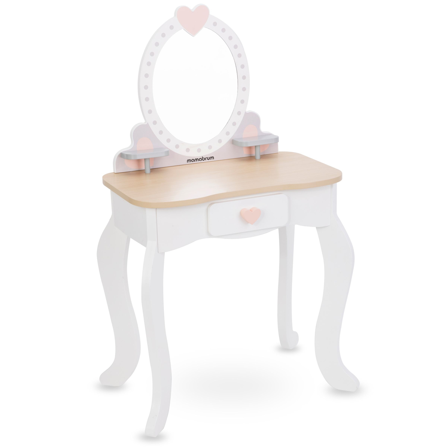 Drevený toaletný stolík so stoličkou a príslušenstvom