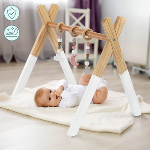 Drevený vzdelávací stojan Baby Gym - biela farba