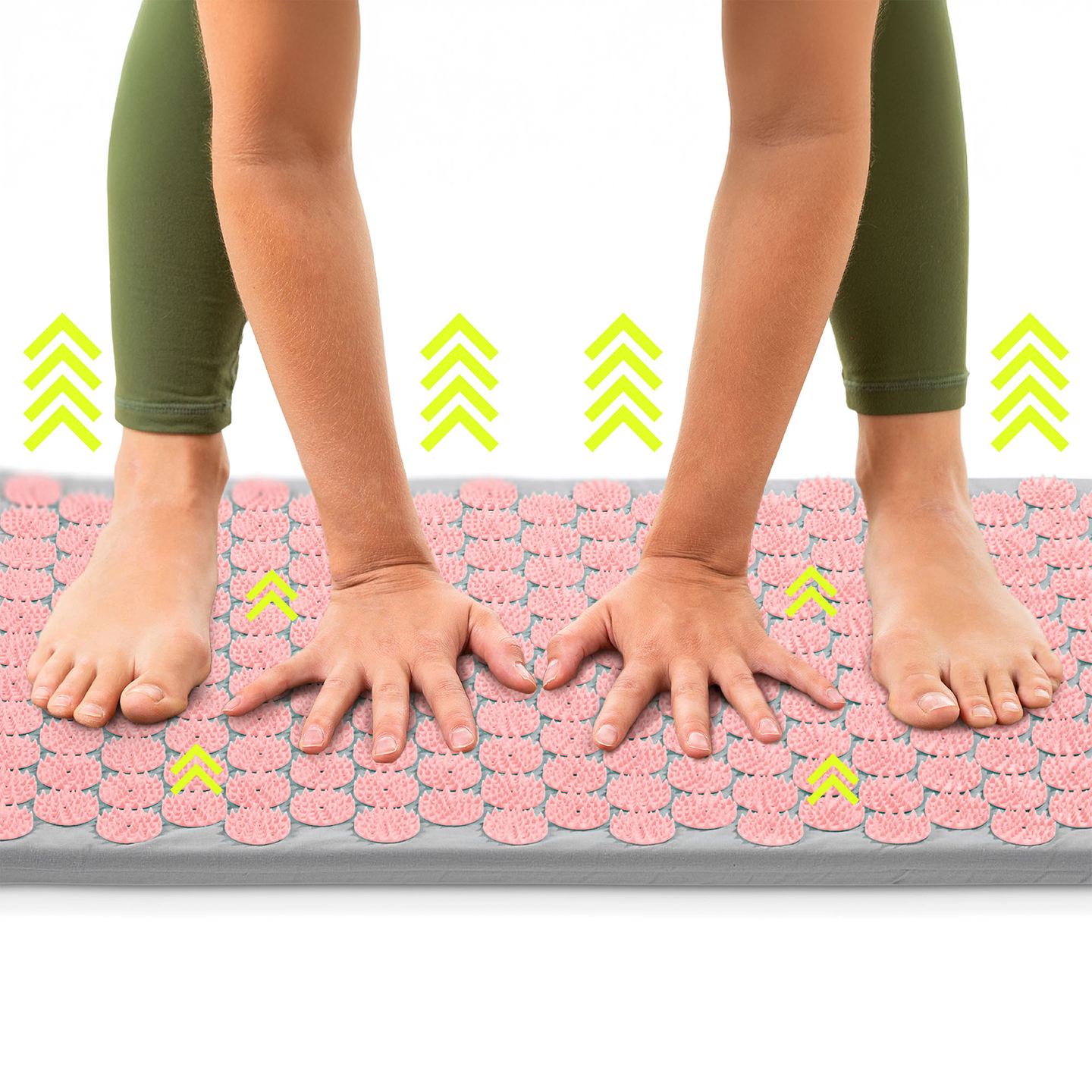 Akupresúrna podložka s vankúšom a poťahom - 72 cm HyperMotion sivá a ružová