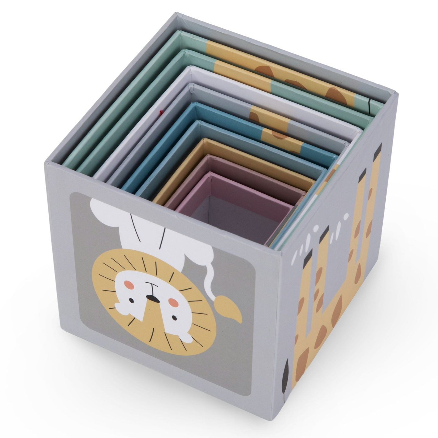 Skládacia veža pre deti 10 dielov - čísla a zvieratá