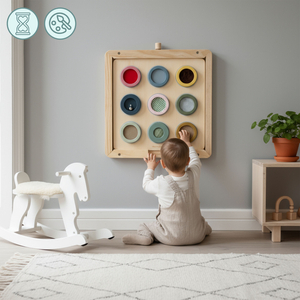 Drevený nástenný rám - na upevnenie vzdelávacích tabúľ Mamabrum