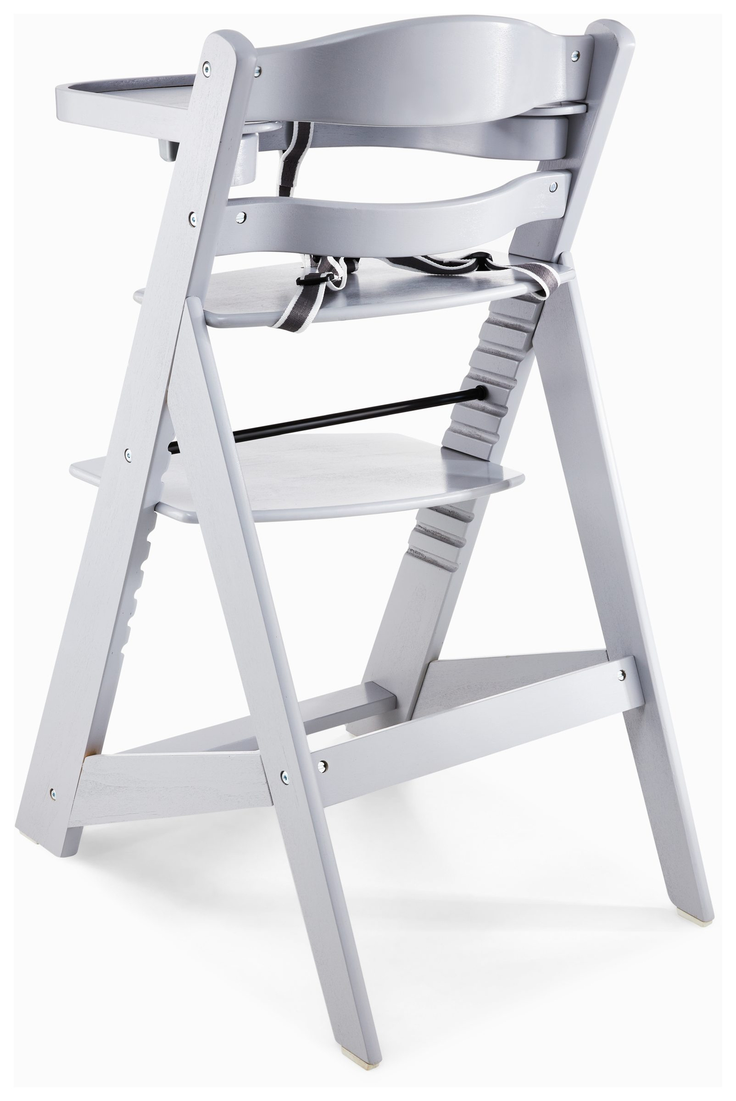 Drevená stolička na kŕmenie Moby-System WOODY - sivá farba