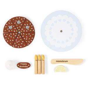 Drevená narodeninová torta na rezanie