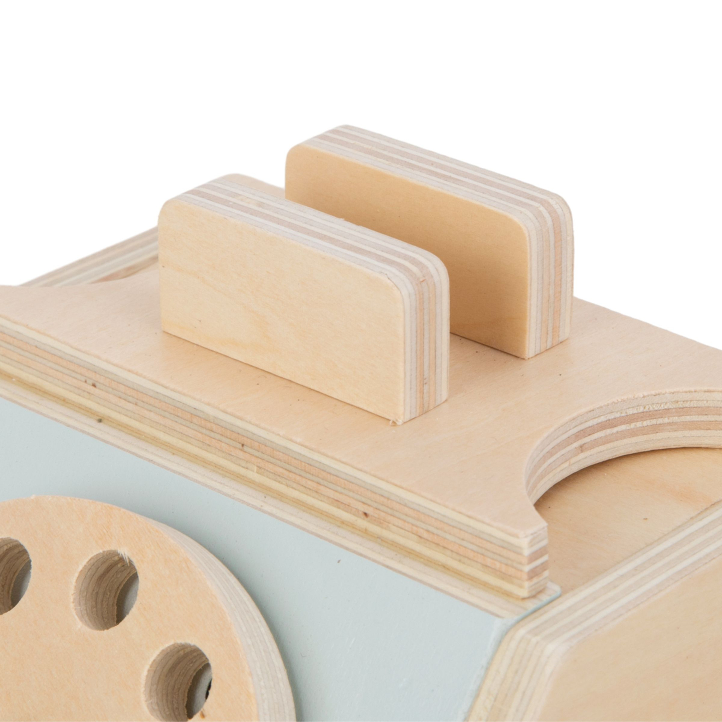 Retro drevený telefón - mätový