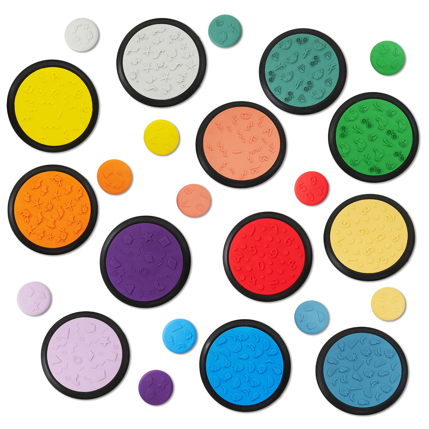 Farebné senzorické disky pre deti - 24 kusov