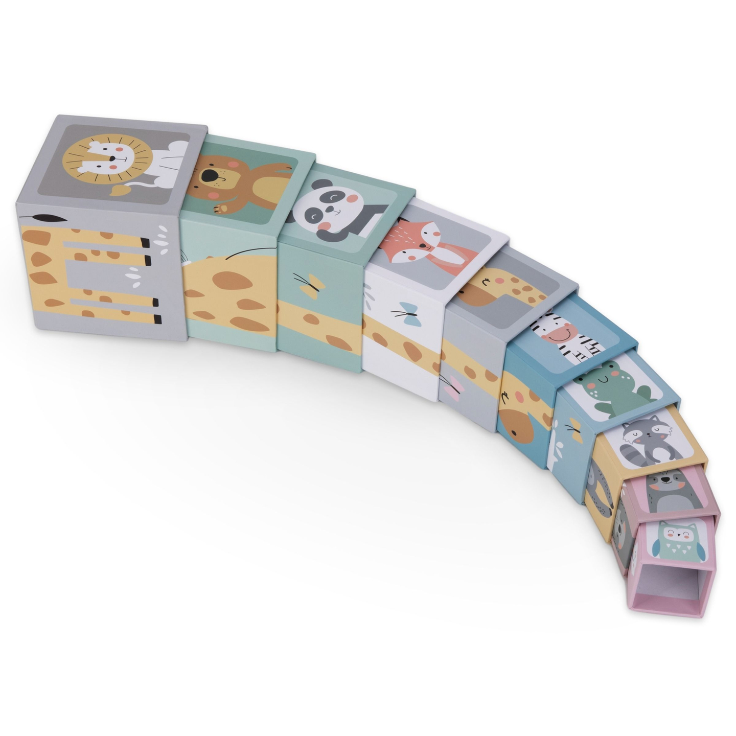 Skládacia veža pre deti 10 dielov - čísla a zvieratá