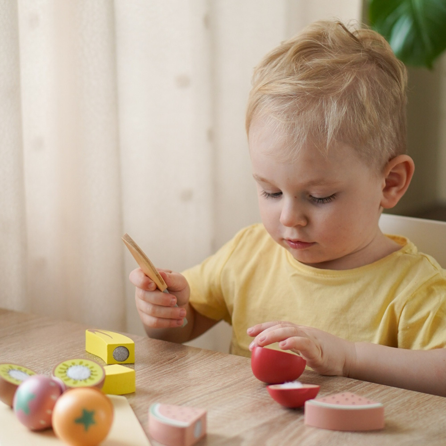 Drevené krájanie ovocia - sada