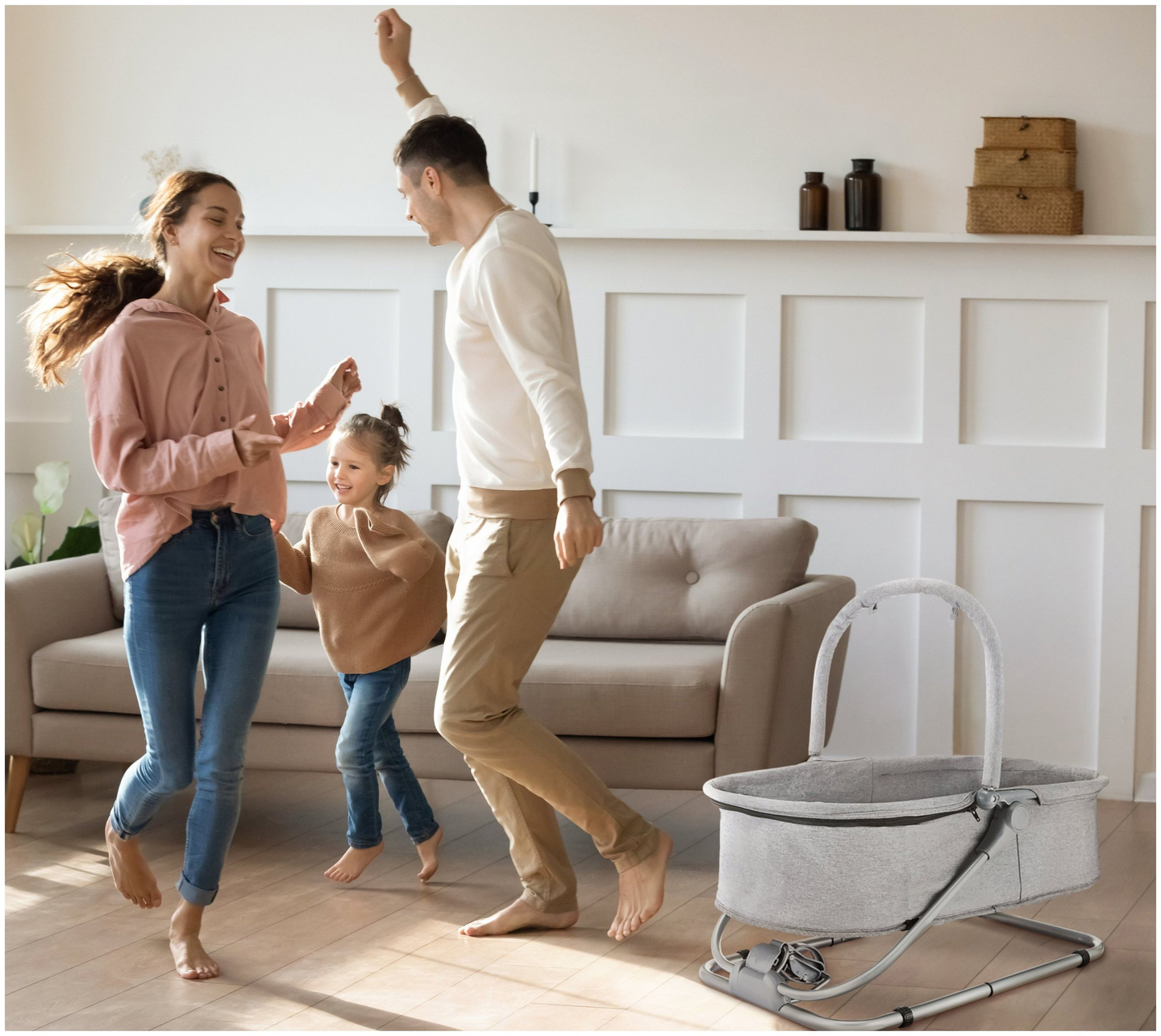 Lehátko + plávacie sedadlo + detská postieľka 3 v 1 - Moby-System MILA