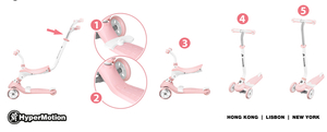 Kolobežka HyperMotion 5in1 - ružová