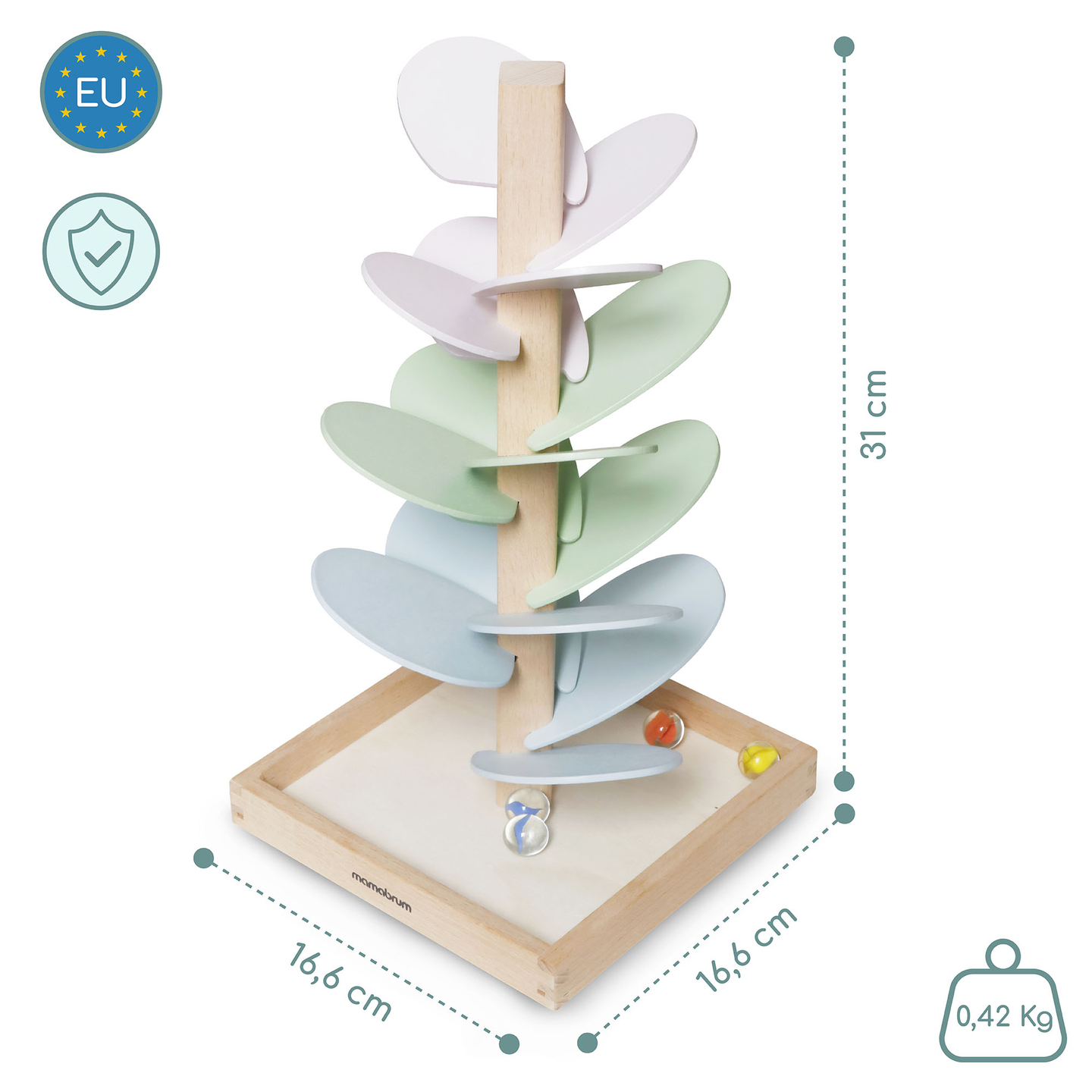 Drevený kulodróm - zvukový strom s guľôčkami
