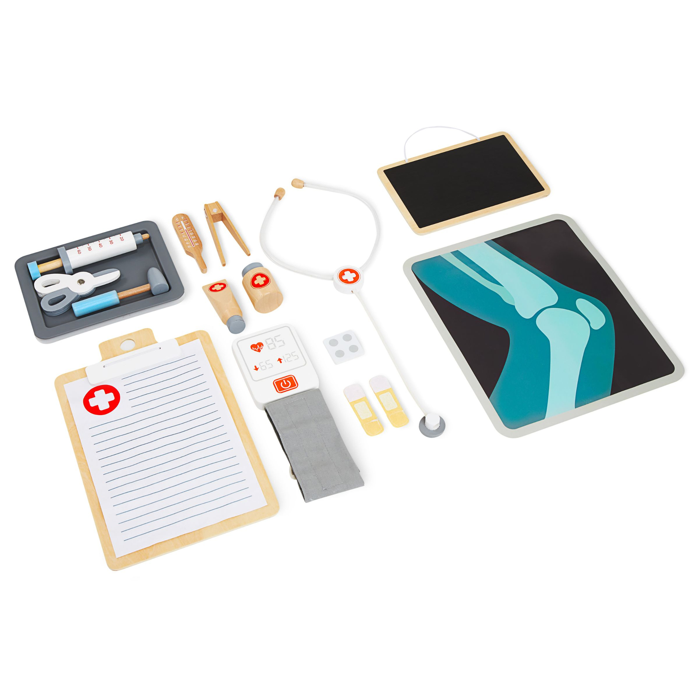 Drevená nemocnica s ordináciou XXL - lekárska súprava s príslušenstvom