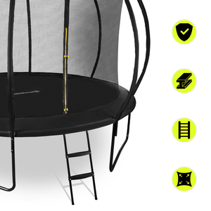 XXL záhradná trampolína pre deti HyperMotion - 366 cm 12FT - s rebríkom a vnútornou sieťou - pre dom a záhradu - max 150 kg