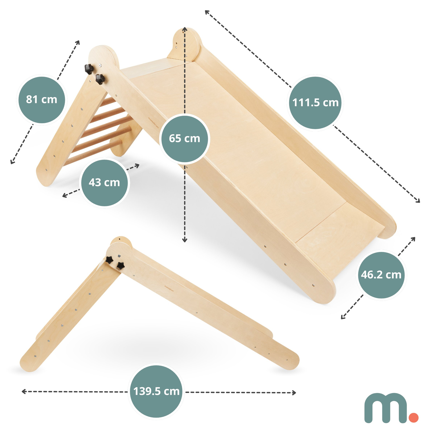 Drevená šmykľavka s rebríkom pre deti
