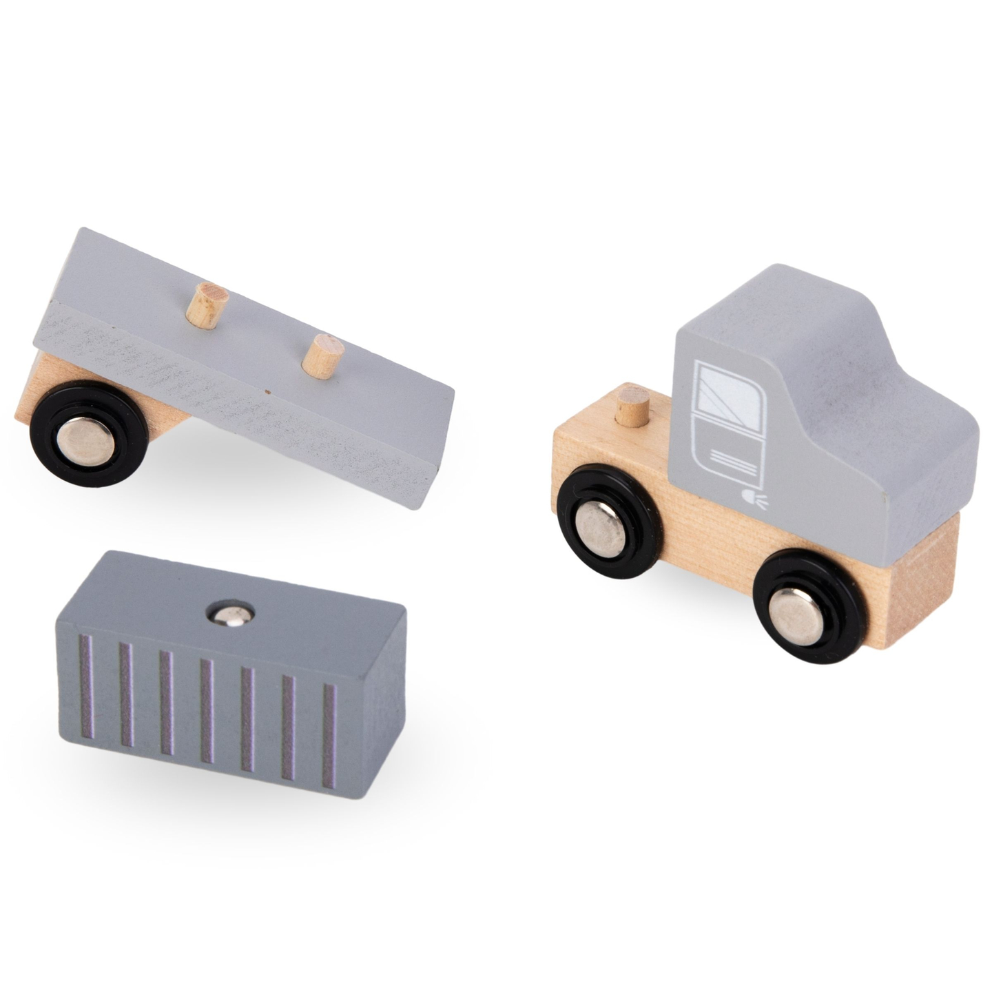 Mobilný prístavný žeriav s magnetickým navijakom a príslušenstvom - drevená súprava