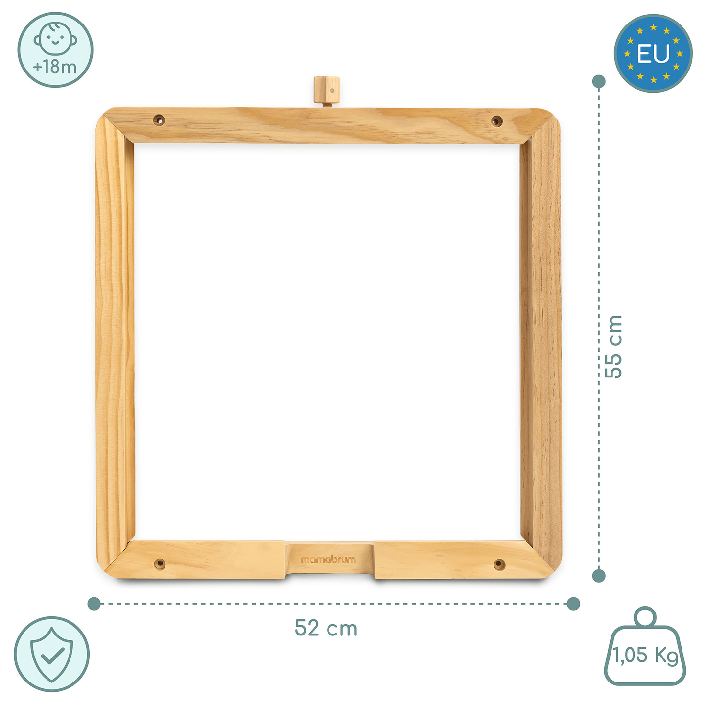 Drevený nástenný rám - na upevnenie vzdelávacích tabúľ Mamabrum