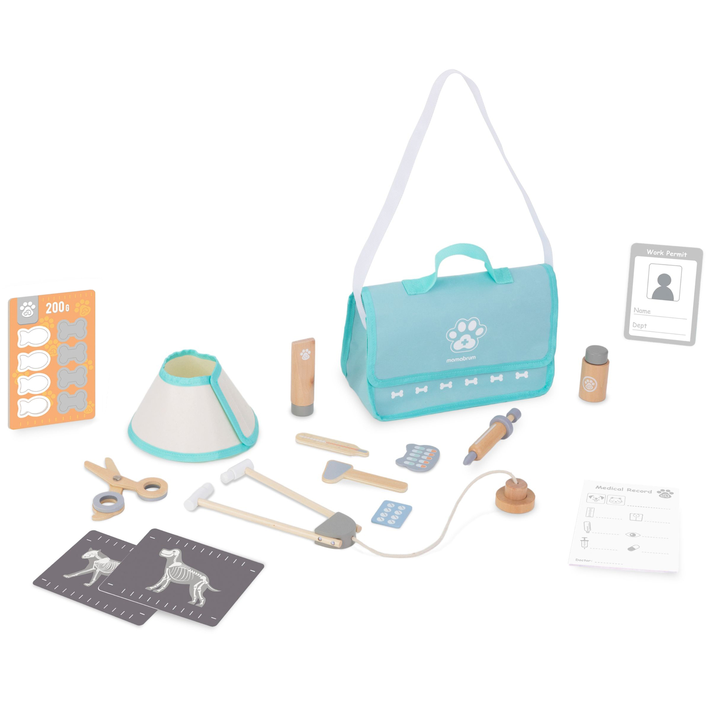 Drevená veterinárna súprava