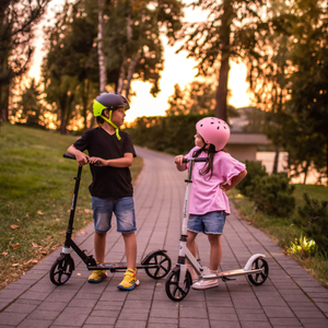 Dvojkolesová kolobežka pre mladých dospelých - s tlmičom - Hypermotion CITY SWIFT Digital Lion - 100 kg