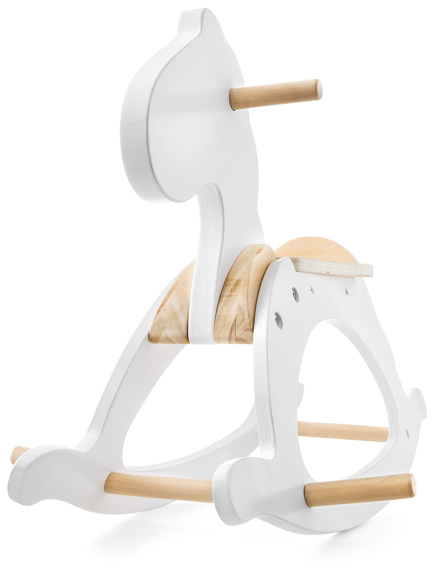 Drevený hojdací koník - biely - od 12 mesiacov.