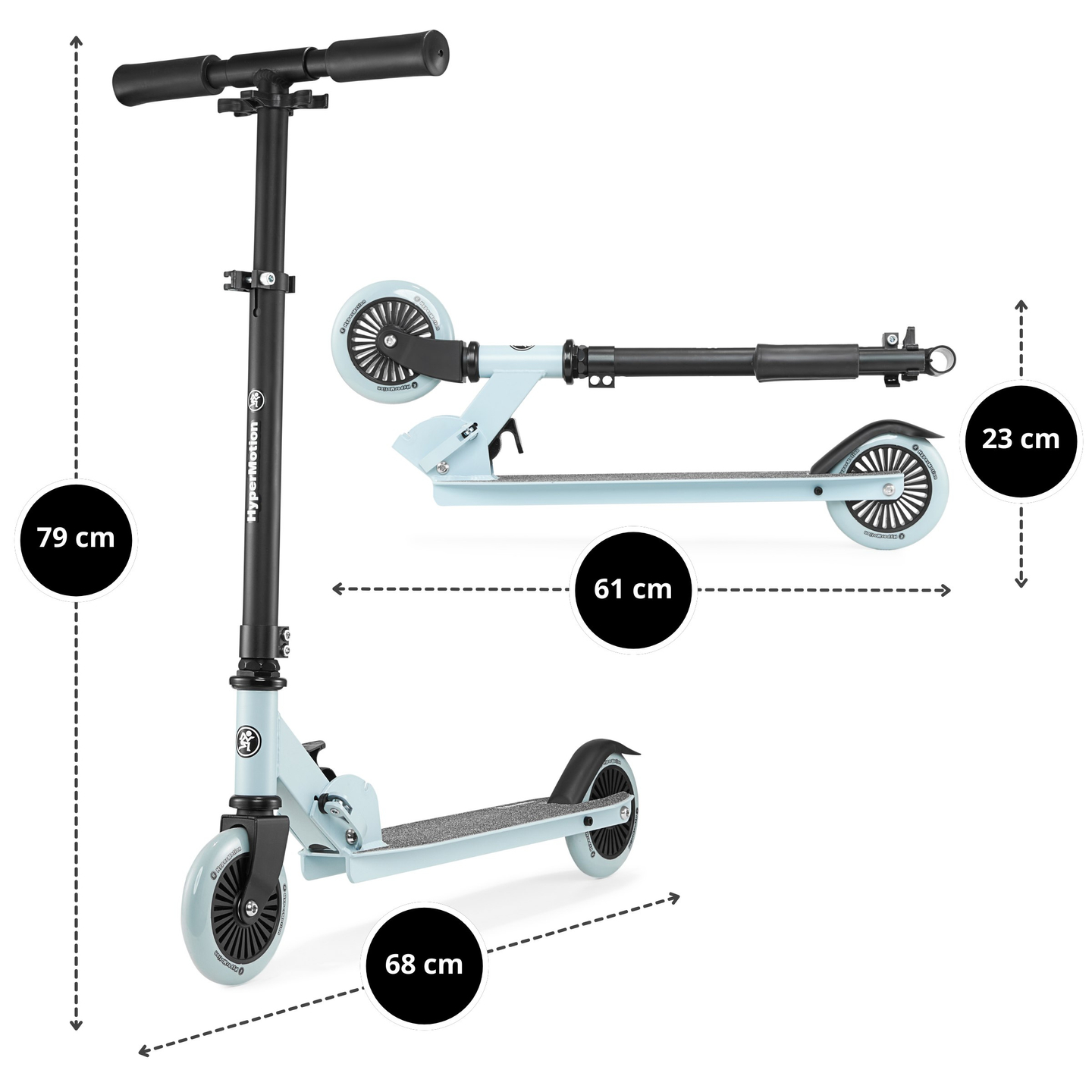 Dvojkolesová kolobežka WILLY 3-8 rokov z HyperMotion - mint