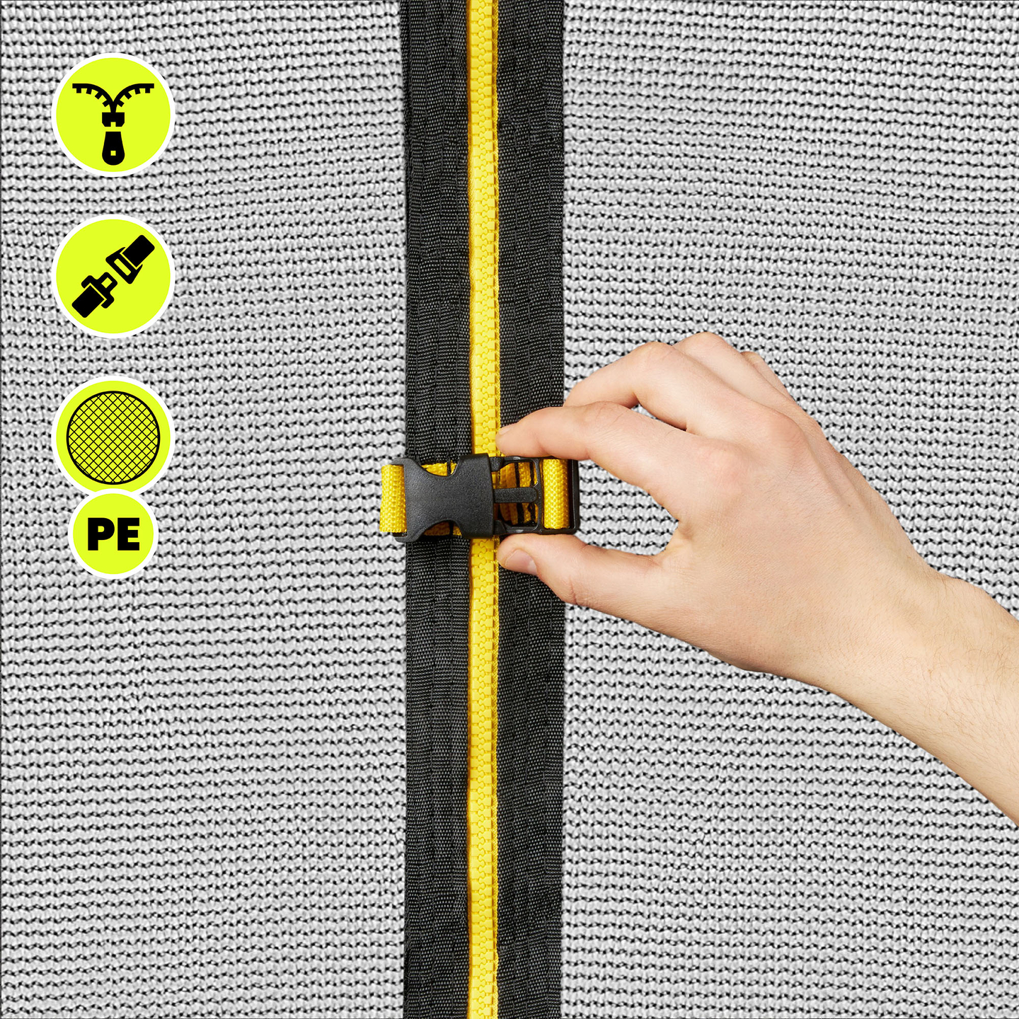 XXL záhradná trampolína pre deti HyperMotion - 366 cm 12FT - s rebríkom a vnútornou sieťou - pre dom a záhradu - max 150 kg