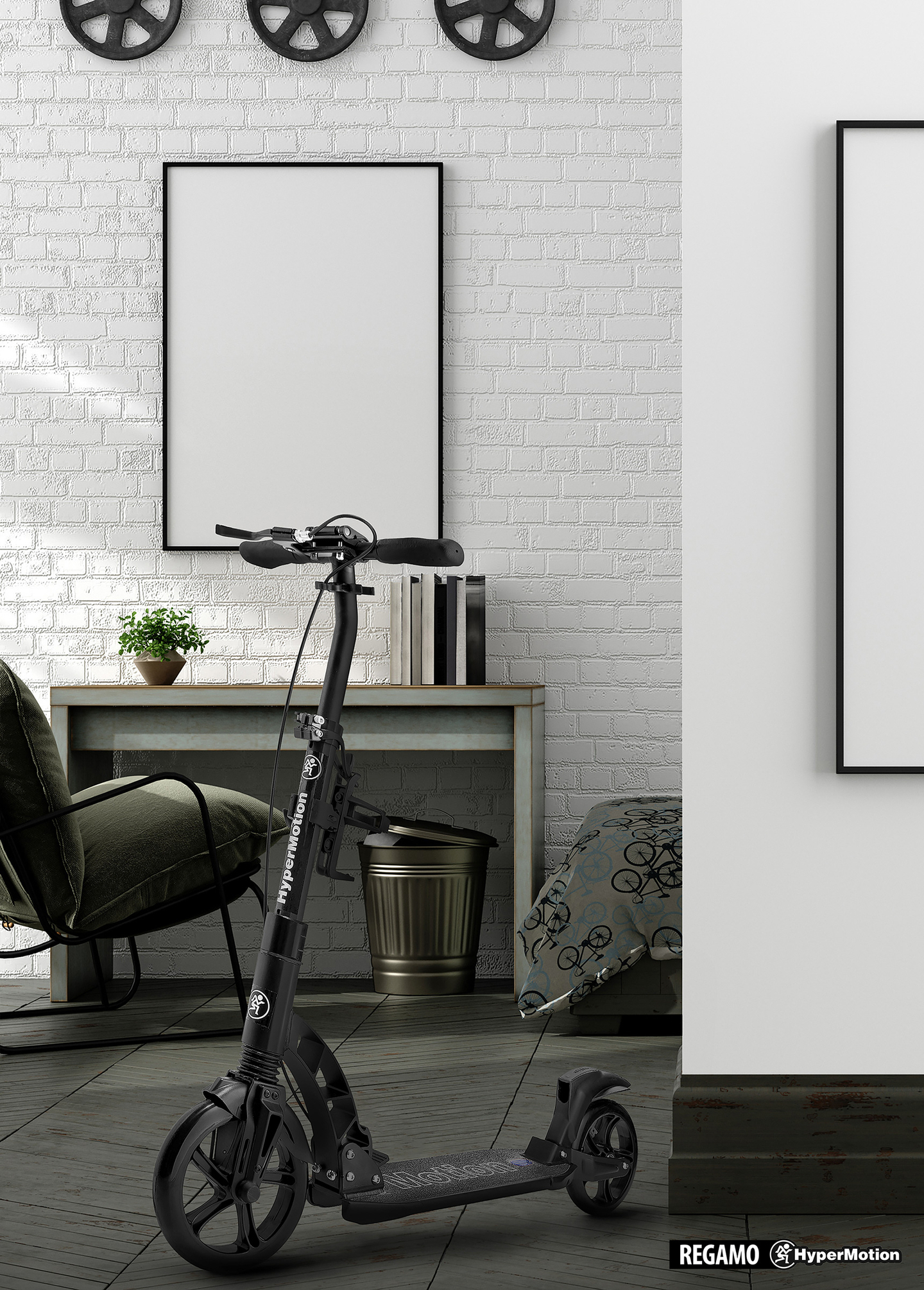 Kolobežka pre dospelých HyperMotion REGAMO - čierna