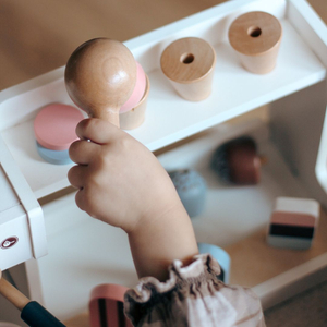 Drevená zmrzlináreň s kávovarom - kaviareň s príslušenstvom