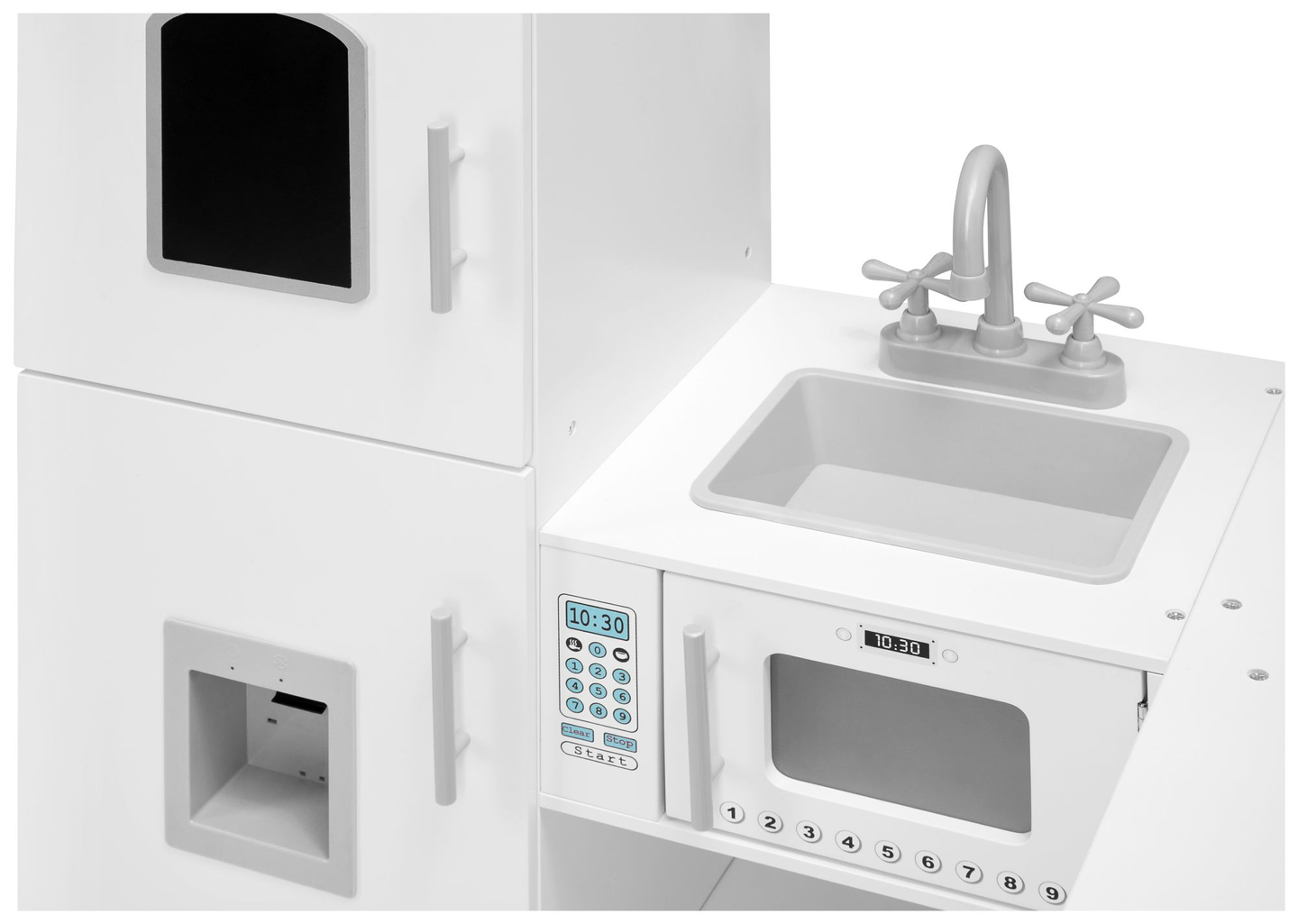 Rohová drevená kuchyňa XXXL s chladničkou, rúrou, práčkou, zásterou a príslušenstvom