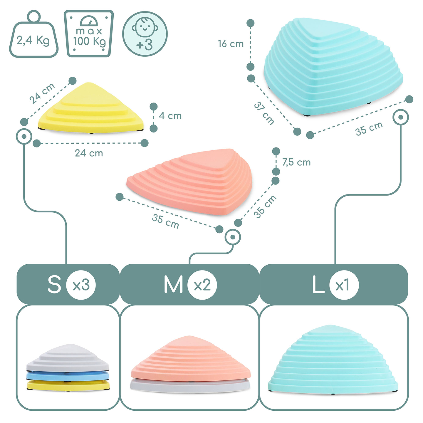 Farebné balančné kamene - 6 kusov