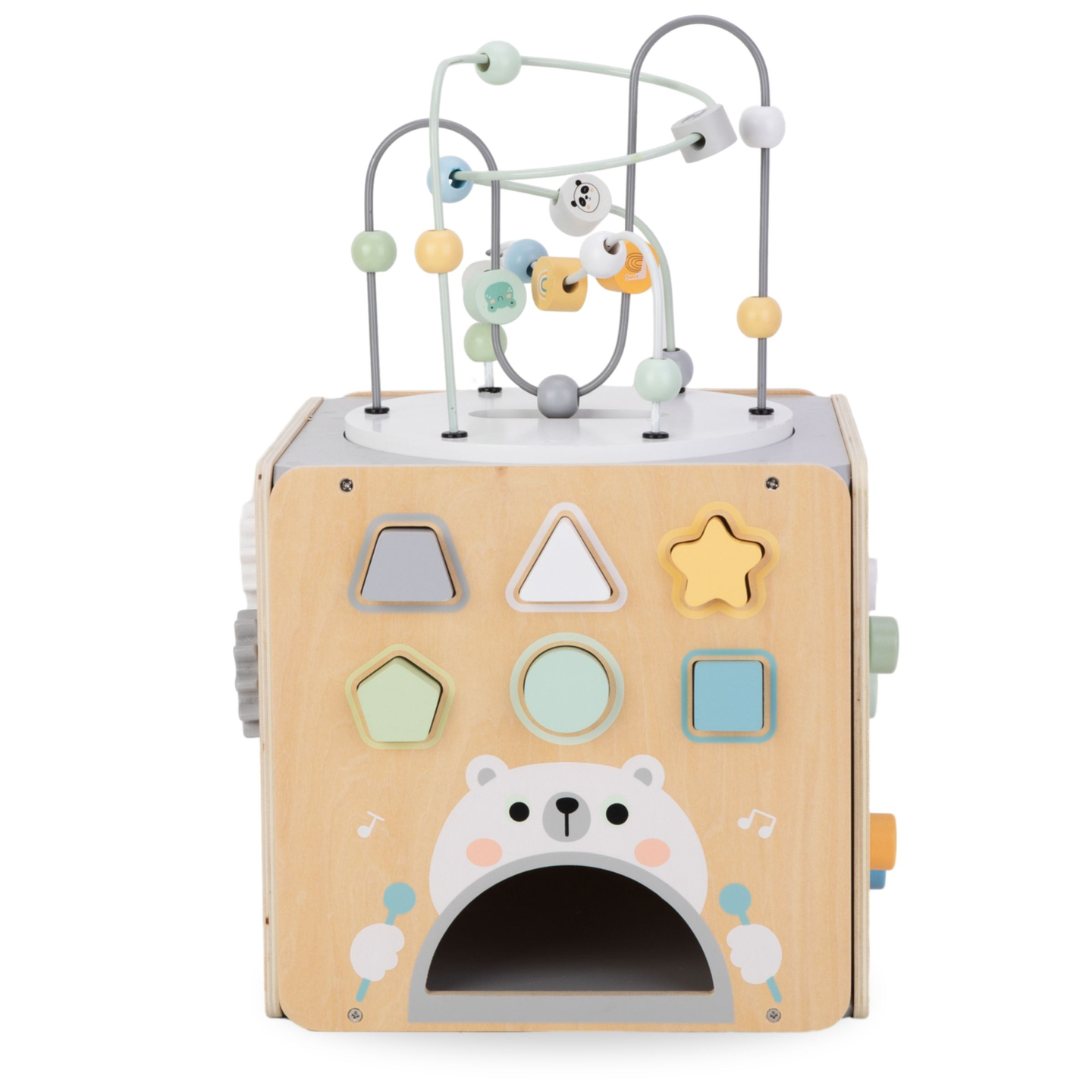 Veľká drevená kocka so slučkou - Montessori