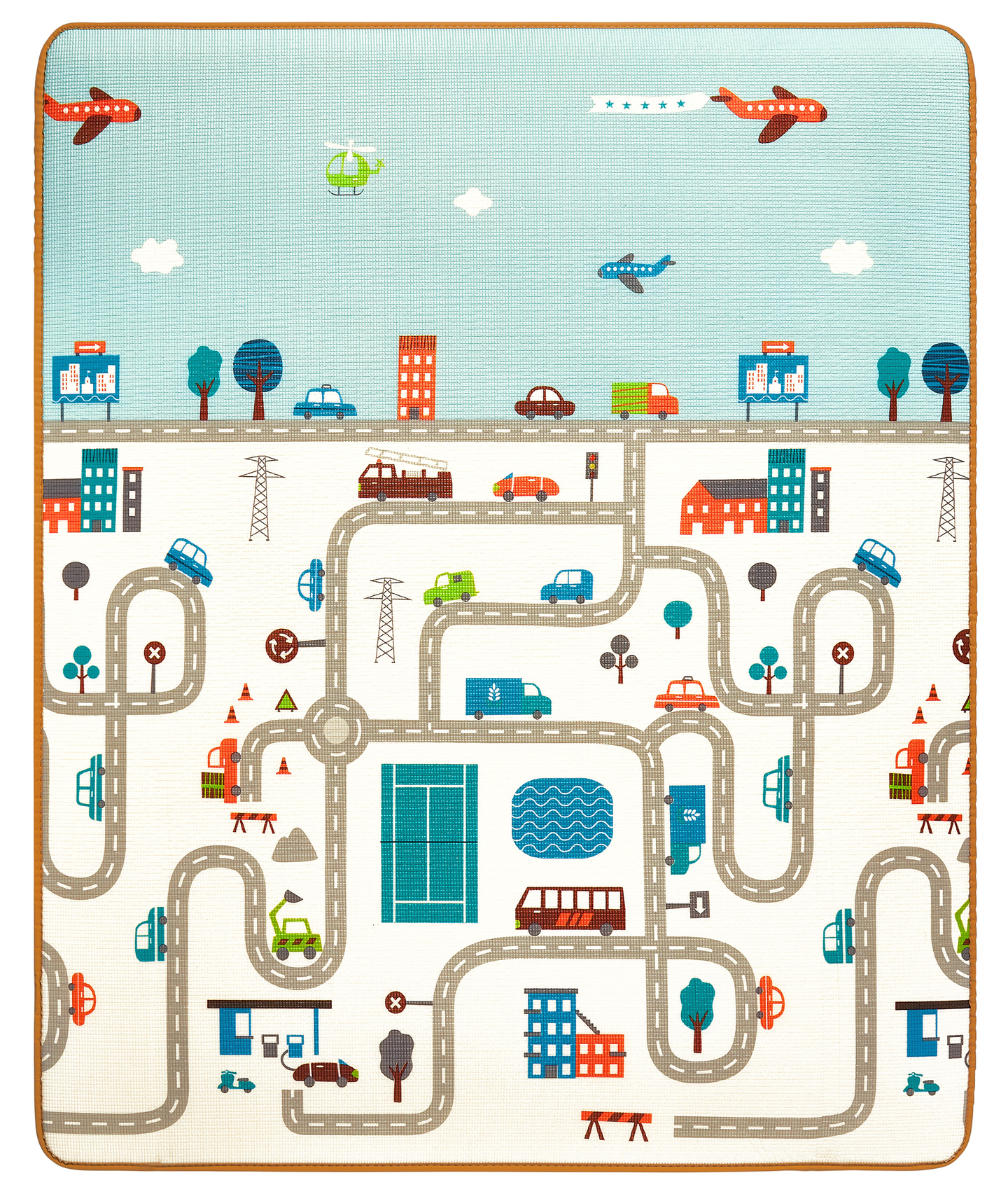 Obojstranná penová podložka XXL - rolka 2 CM (cesta a cikcaky)