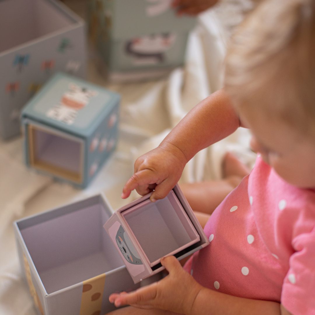 Skládacia veža pre deti 10 dielov - čísla a zvieratá