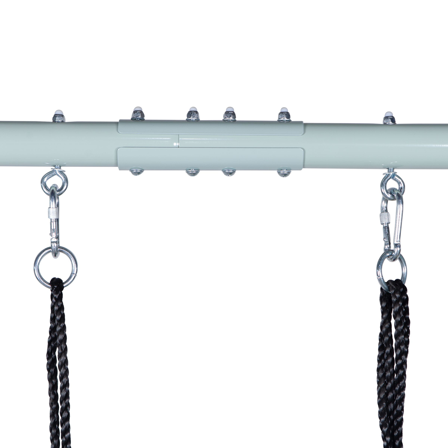 Dvojitá záhradná hojdačka s rámom a lanami - sedák a bocianie hniezdo