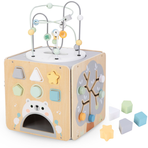 Veľká drevená kocka so slučkou - Montessori
