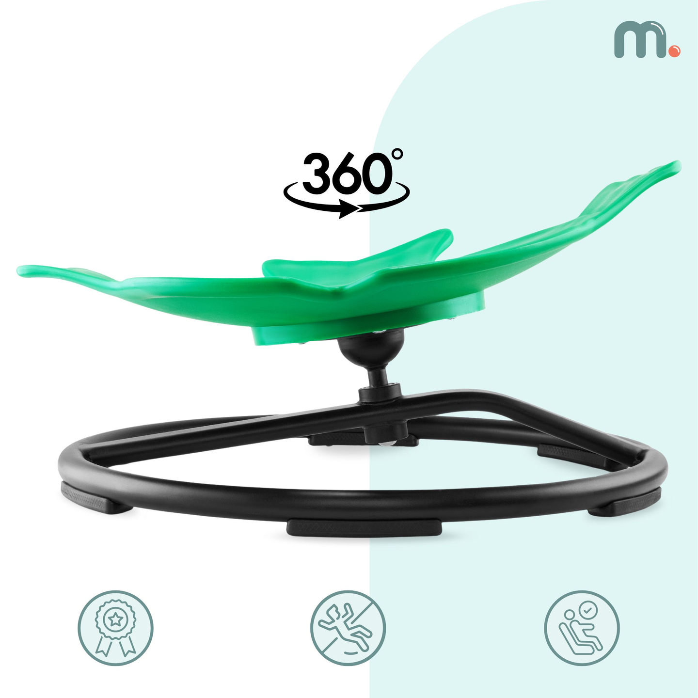 Mini detský kolotoč Ryba - zelená farba