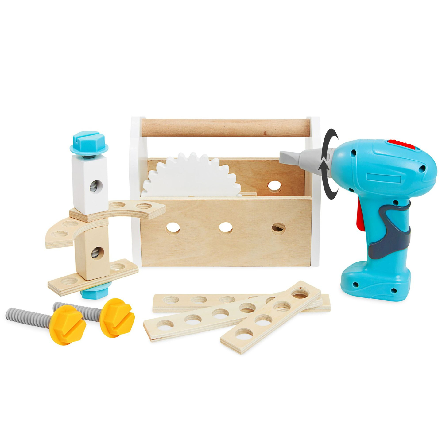 XXL Veľká drevená dielňa s náradím - sada pre domácich majstrov, 74 prvkov