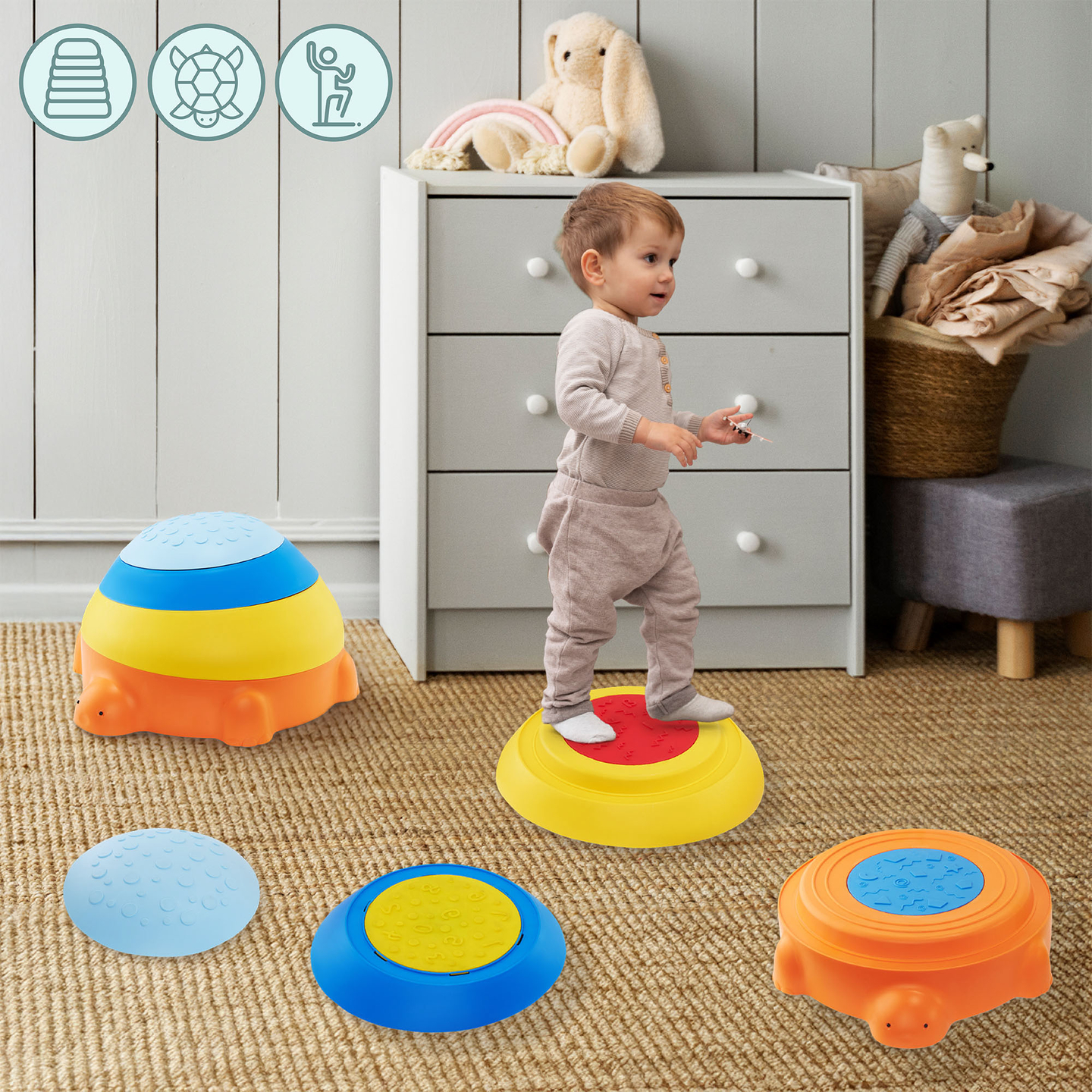 Zmyslový chodník pre deti - Farebná korytnačka