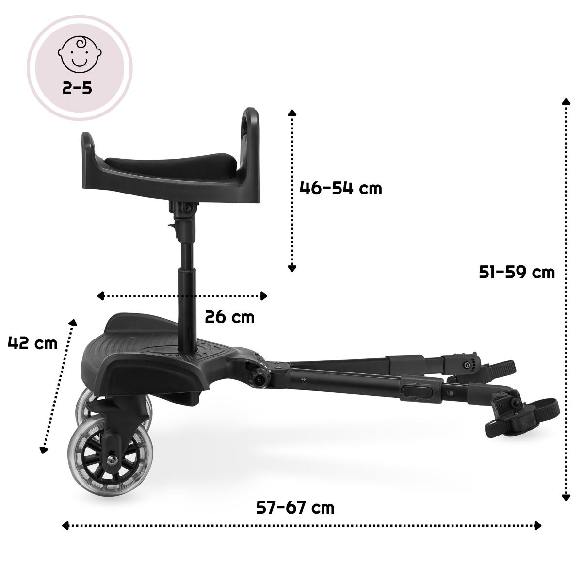 Nadstavec na kočík s nastaviteľným sedadlom a univerzálnym systémom upevnenia - Moby-System BUGGY2GO