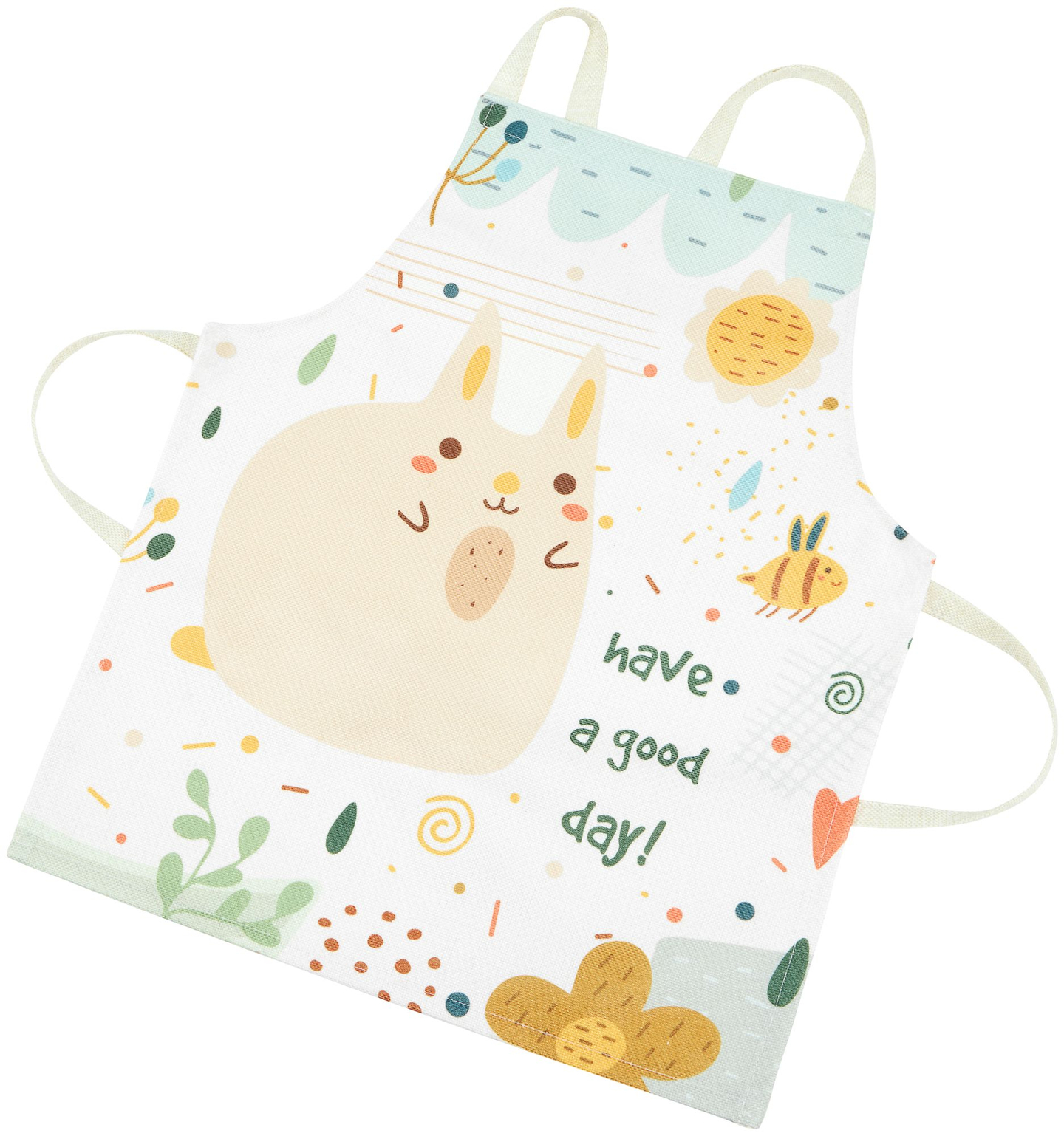 Veľké drevené biele kuchynské doplnky a zástera