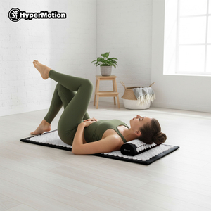 Veľká akupresúrna podložka s vankúšom a poťahom - 130 cm HyperMotion čiernobiela