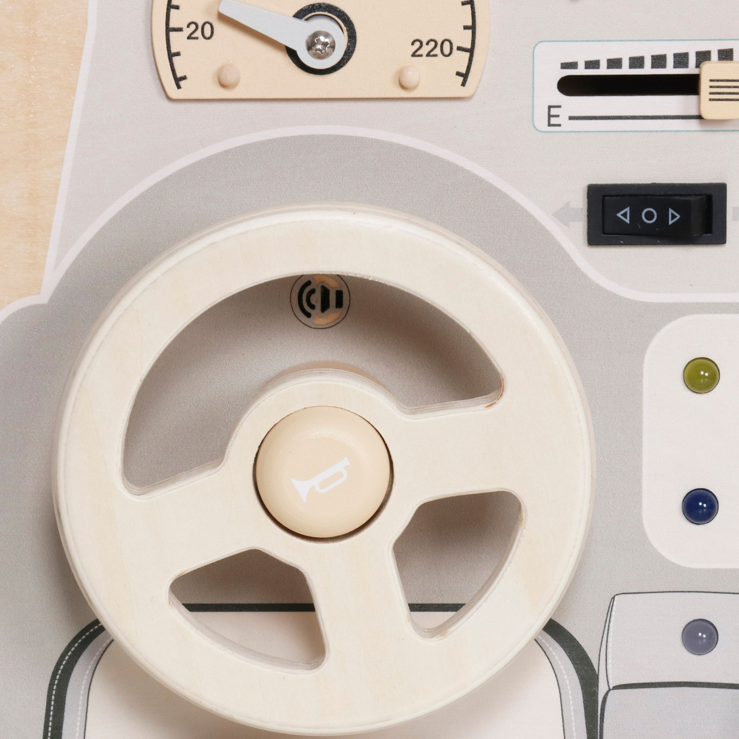 Montessori drevená hracia doska pre malé deti - prístrojová doska auta