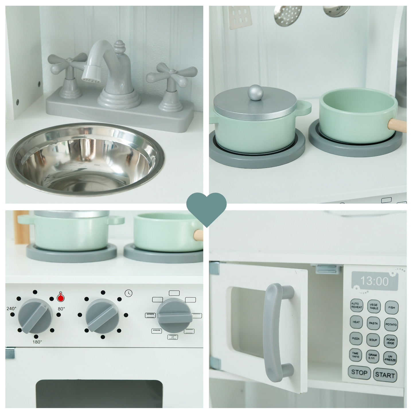 Drevená detská kuchynka s mikrovlnnou rúrou