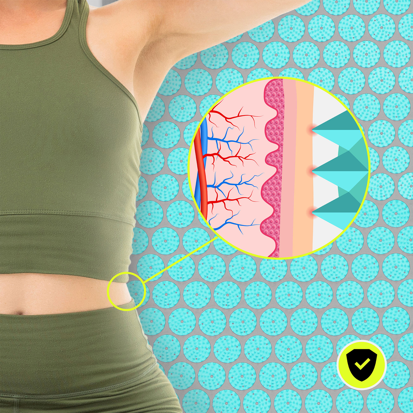 EKO ľanová akupresúrna podložka s kokosovým vláknom a pohánkovým vankúšom – 68 cm HyperMotion sivo-mätová