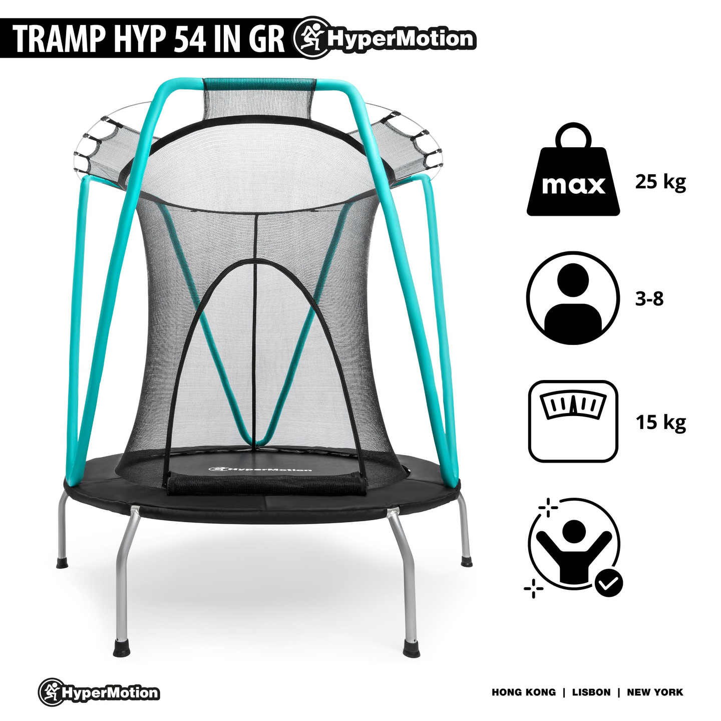 Mint trampolína 137cm s ochrannou sieťou - pre deti 3-8 rokov - pre dom aj záhradu