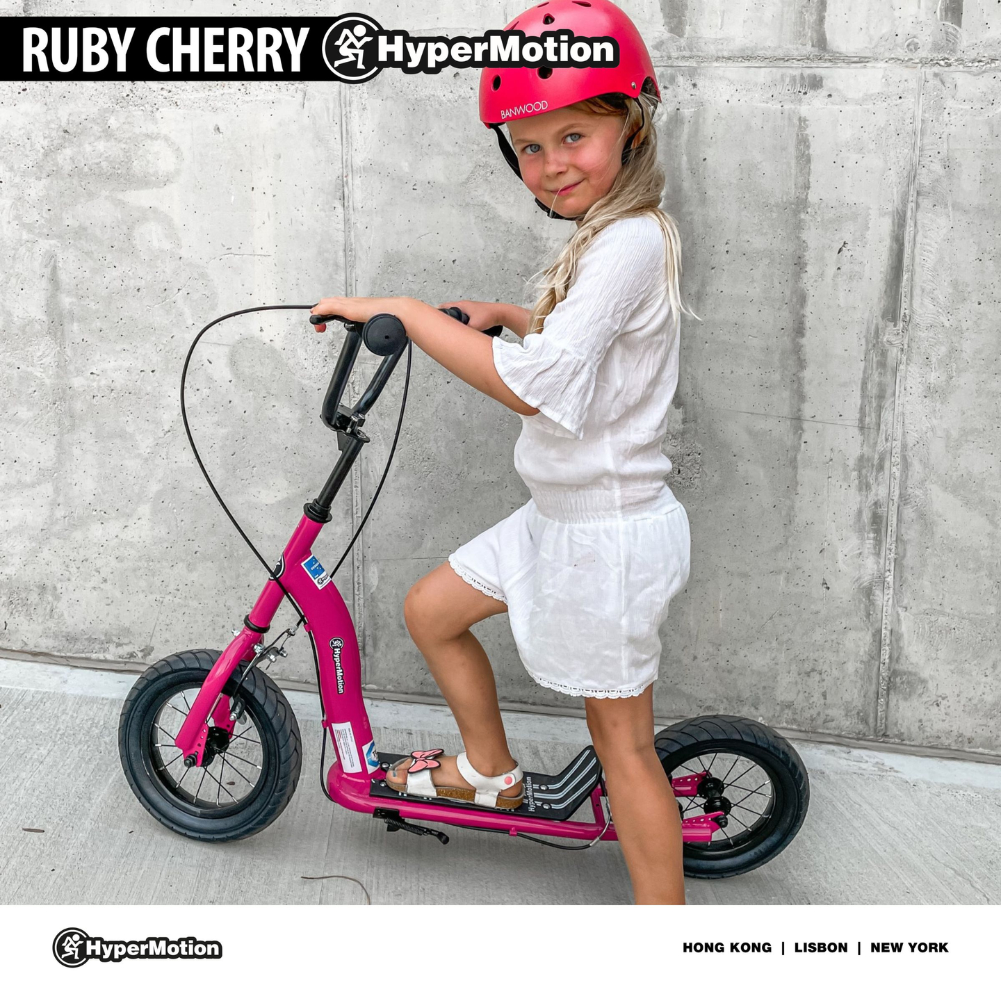 Kolobežka HyperMotion RUBY 12 (30 cm nafukovacie kolesá) - fuchsiová/purpurová