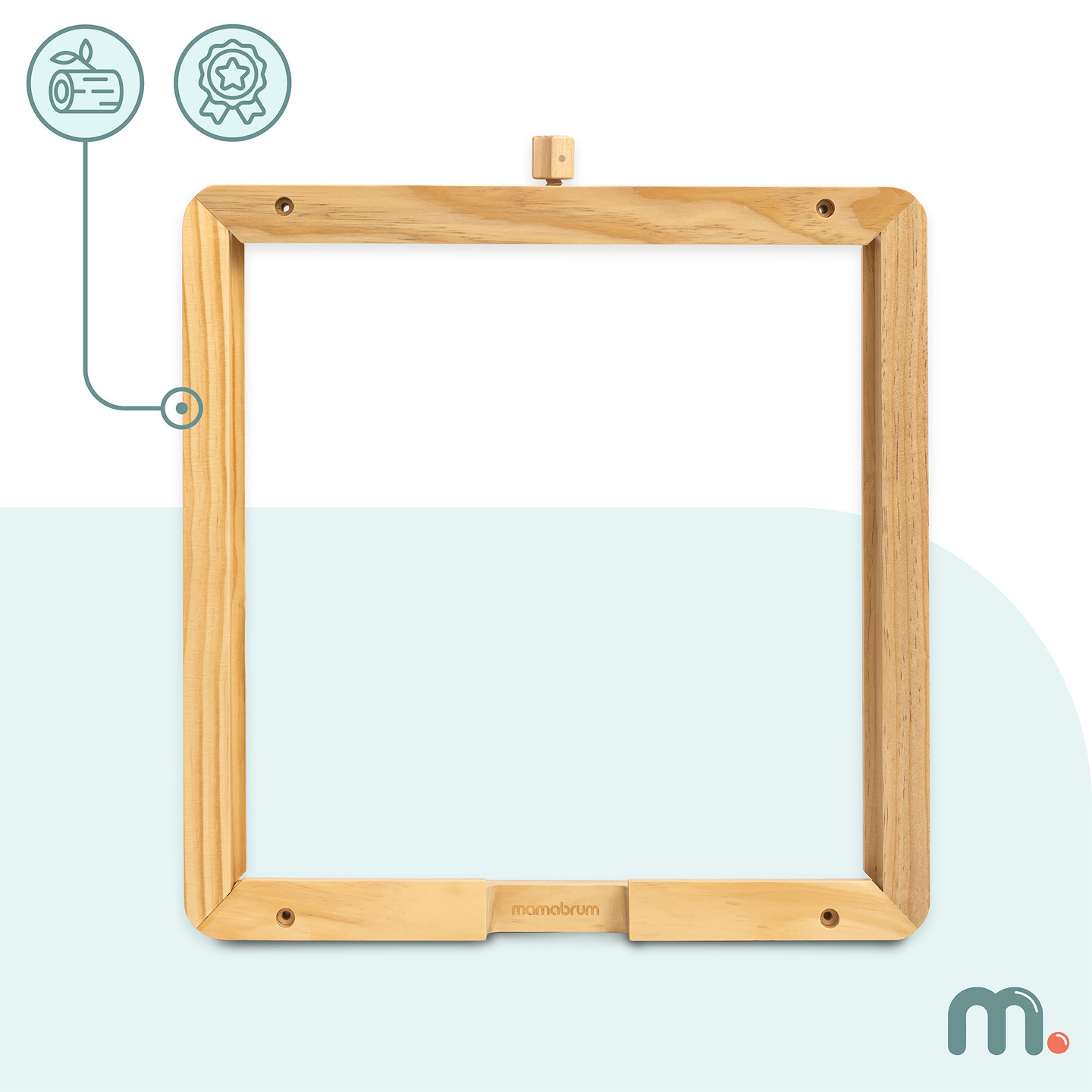 Drevený nástenný rám - na upevnenie vzdelávacích tabúľ Mamabrum
