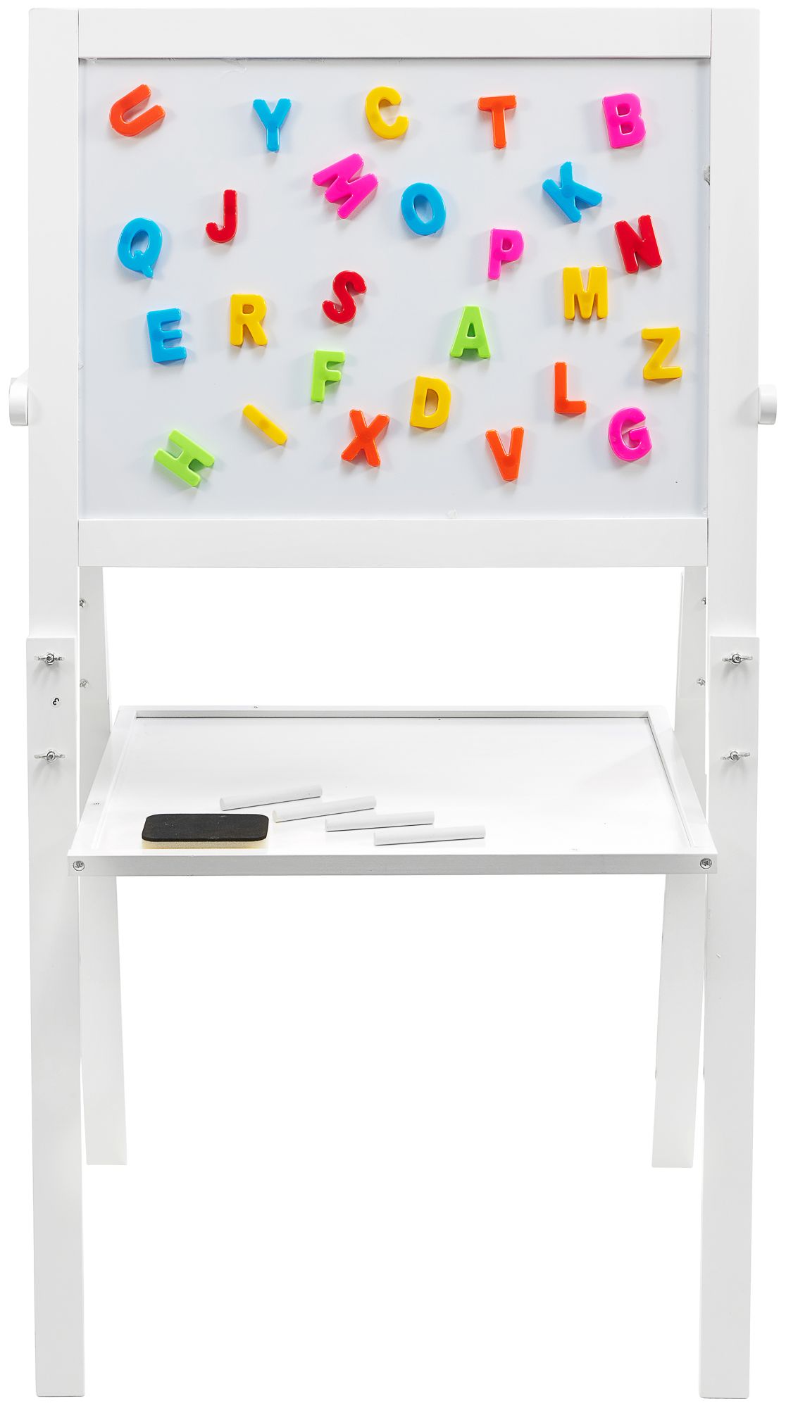 Vzdelávacia obojstranná tabuľa: magnetická a kriedová - suché utieranie, drevená, pre deti, skladacia