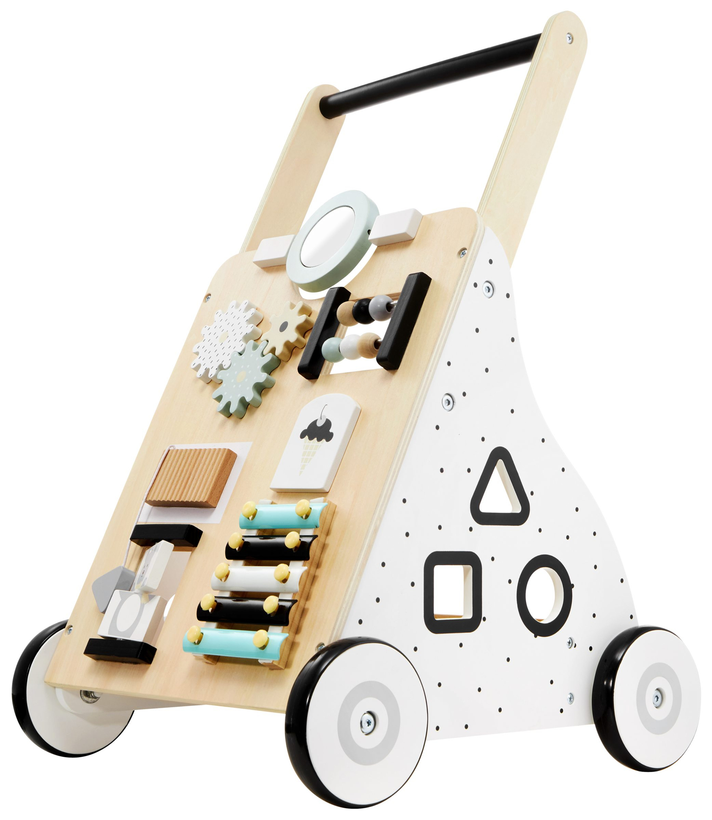 Drevené, vzdelávacie chodítko / kočík - manipulačná doska